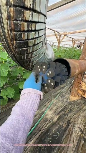 Cleaning A Greenhouse Heating Pipe : Scraping Built-Up Soot With A Homemade Rope Scraper