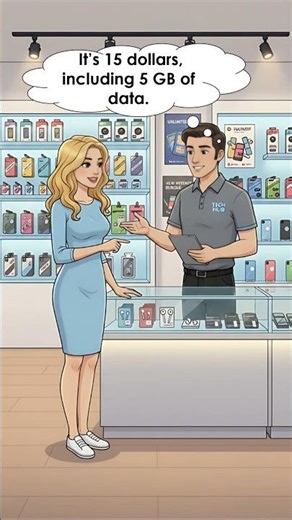 English Dialogue: Buying a SIM Card at the Phone Shop