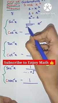 Easy Way to Remember Derivatives of Inverse Trigonometric Ratios #shorts | How to Remember Formula?