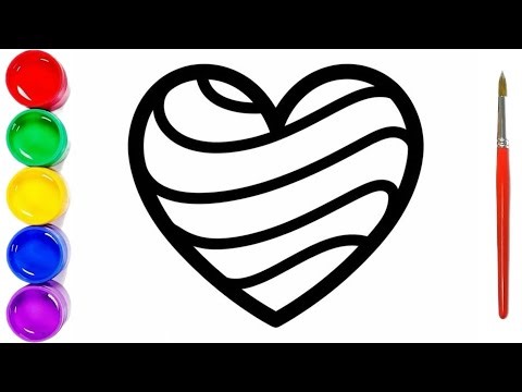 Cartoon drawing for kids and toddlers. How to draw a heart