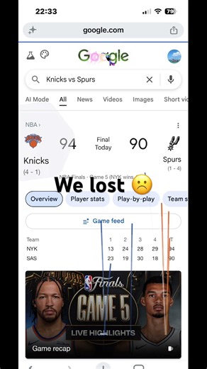 At least spurs didn’t get swept