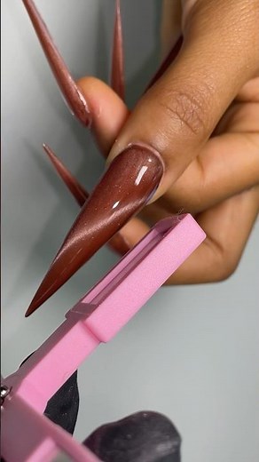 Dramatic Cat eye nails 🤎 #naildesigns #nailtutorial #nailstyle