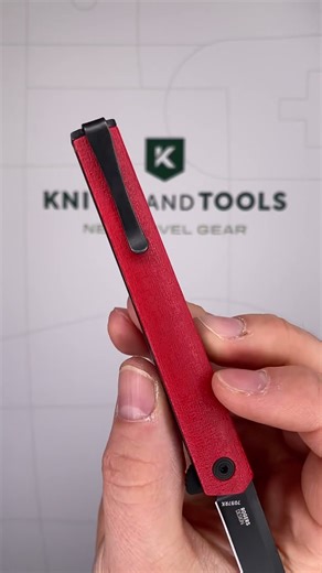 CRKT CEO Flipper 7097RK Black AUS8, Red GRN pocket knife, Richard Rogers design