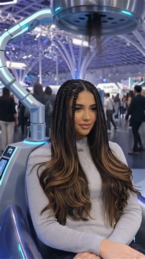 Robot Just Braided Her Hair in 10 Seconds 😱 #AI #Shorts