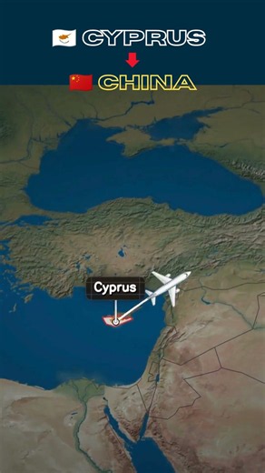 Cyprus 🇨🇾 ➜ China 🇨🇳 Epic World Map Journey 🌍 Amazing Geography Animation #Shorts