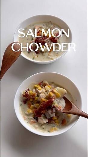 salmon chowder that’s like a hug in a bowl 🧡🐟