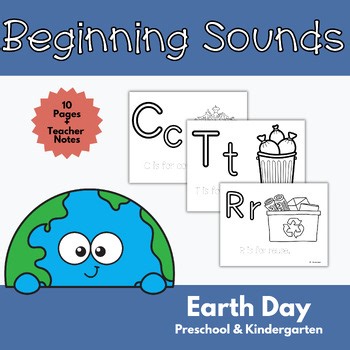 Earth Day Beginning Sounds Worksheet for Preschool and Kindergarten