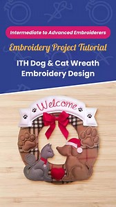34 simple steps to up your skill level! Get the tutorial here- www.embroiderydesigns.com/how-to-embroider/project/2816/ith-dog--cat-wreath-embroidery-design?utm_medium=social&utm_source=facebook&utm_campaign=ITH Designs, ED ITH Animal Projects&utm_content=Brew15cde0f3d2b44794b2a42af853ca400a #embroiderydesigns #sewingpatternpdfs #embroiderycommunity #embroiderydesignssale #embroiderydesignsoftware #embroidery #ith #inthehoop | EmbroideryDesigns.com