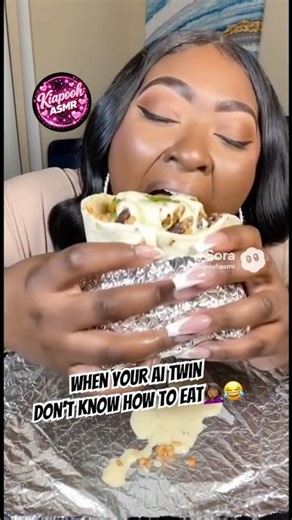 ASMR Eating Chipotle Burrito #mukbang #aiasmr #asmreating #aishorts #eatingsounds