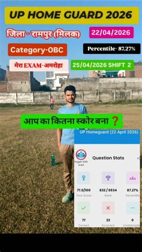 Up home guard mock test rwa analysis today || 22/04/2026 #my #score #exam #up #home guard #mocktest😱