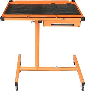 AAIN LT018 Heavy Duty Adjustable Work Table with Drawers, Rolling Tool Tray with Wheels of 220lbs Capacity
