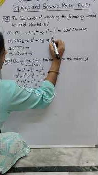 Chapter 5 of class 8 | ex 5.1 |question 3 & 6 | NCERT | square and square roots