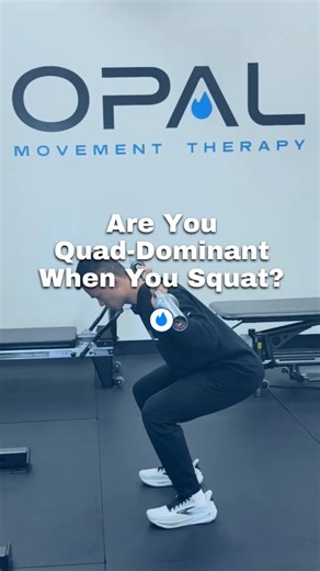 Here's a clip of Dr. Evan talking through a way to know if you are quad-dominant when you squat. The common term "quad dominant" simply refers to a greater tendency to use certain muscles to perform a movement, for example, the quads during a lower body exercise like squatting. Depending on your training goals, being "quad-dominant" when squatting can be perfectly fine if your goal is to train your quads. For example, front squats are a great exercise that help to target and build your quads spe