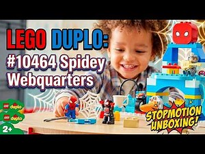 LEGO DUPLO set 10464 Spidey Webquarters 🕸️ ASMR Toy Unboxing & Build in stopmotion