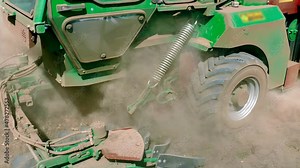 Harvesting Hazelnuts on the Great Plantation With Special Machinery, 4K Video Clip