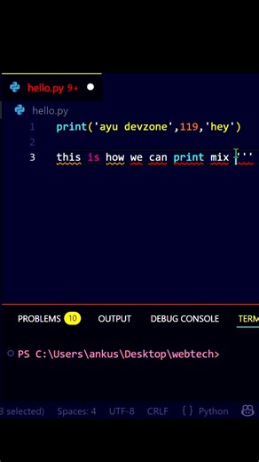 Stop Using + ! Do This Instead (Python Secret) #shorts #youtubeshorts