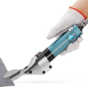 NEWTRY 2600RPM Pneumatic Metal Shear Cutter 2-Blade Pneumatic Scissor Metal Stainless Steel Sheet Metal Cutting Tools Industrial Air Cutter for Iron, Aluminum Sheet, Screen Mesh
