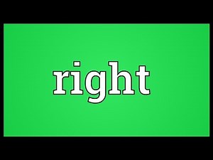 Right Meaning