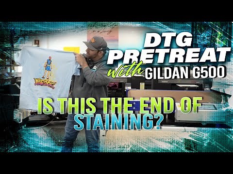 DTG pretreatment and printing with Gildan 5000, no more stains or discoloring