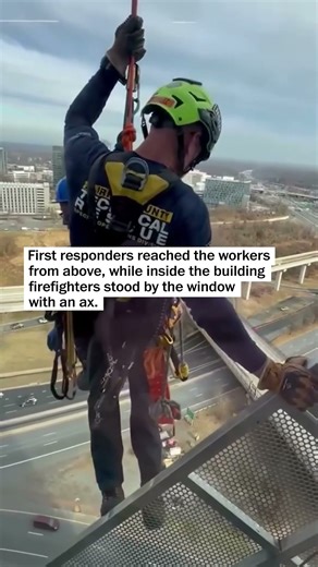 Window washers rescued after dangling from platform