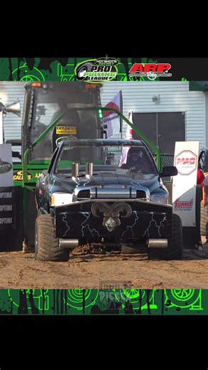 The "Scheid Diesel" Dodge of Kent Crowder pulling at the 2025 JunctionTown Showdown in Osceola Iowa during Pro Pulling League Champions Tour Super Stock Diesel Truck Pulling action presented By ARP. | BUILT Diesel MAFIA
