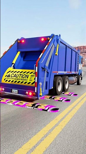 trash trucks vs Speed Bumps in hills #short #beamng #beamngdrive #trucksvs