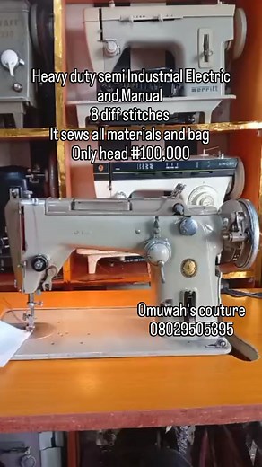 Singer Electric and manual Sewing machine Foreign Used Tested and working perfectly It sew all materials, perfect for wig making Foreign Used , 08029505395 Functions👉👉👉👉 Straight Zigzag Weaving with zizag stitch Button holes Button tacking Embroidery Twin needle enabled Fast Strong and durable Sews all fabric & wigs Direct light Easy Threading Industrial shuttle and reeler 14 Sanya street Aguda surulere Lagos | Omuwah - couture