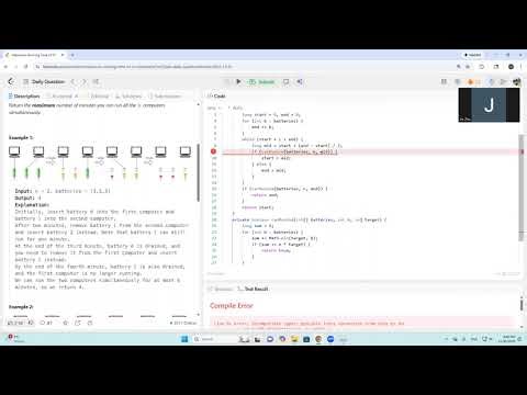2141. Maximum Running Time of N Computers