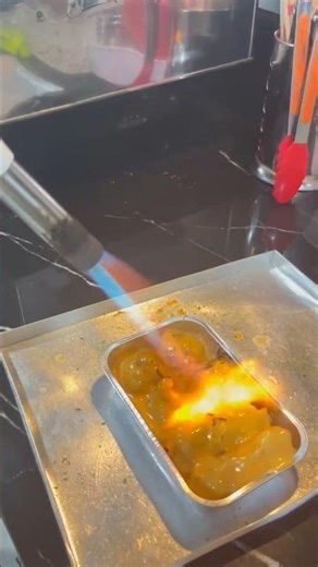 Pancaran api torch menambah ke creamyan dimsum mentai #shorts #shopping #kuliner