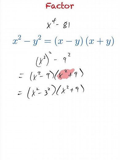 Factoring Using Difference of Squares - Algebra
