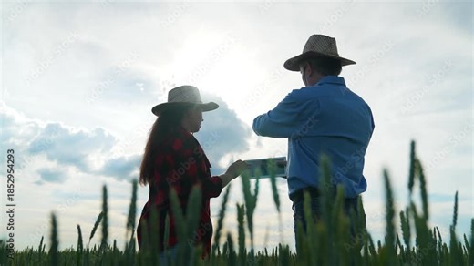 New deal in the village, Responsible farming handshake, United farmers on wheat field, Growing together in agriculture, Friendly relationship on nature, Strong connection in rural business, Two men