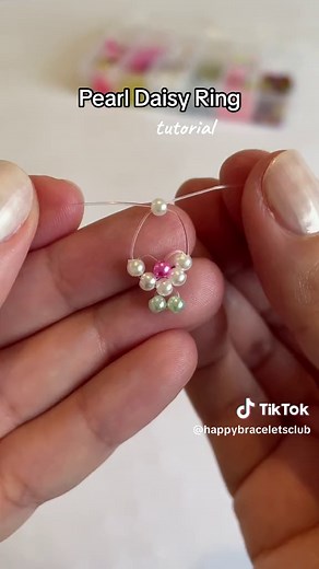 DIY Pearl Daisy Ring Tutorial | Beaded Flower Ring