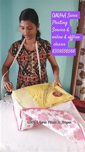 OMIkA saree pre pleating & draping service #sareepreparation #anantapur