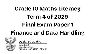 Grade 10 Maths Literacy Final Exam Paper 1 Term 4 Of 2025 Finance And Data Handling Mp3 & Mp4 Download