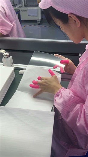 Final Hand Inspection for Large Tablet Screen Protectors (Zero Defects Check) #screenprotector