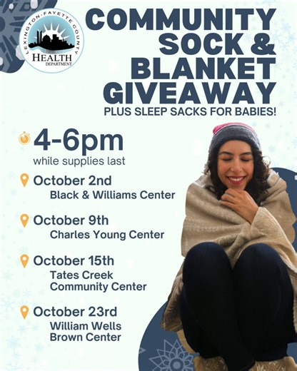 🧦Community Sock & Blanket Giveaway🧦🧦 Come and receive free socks and blankets, plus sleep sacks for babies, providing warmth and comfort to individuals and families in need. We want to bring the community together in support of its most vulnerable members, fostering compassion, connection, and awareness while ensuring everyone has access to these basic essentials during the colder season.❄️ •October 2nd -Black & Williams Center: 498 Georgetown Street •October 9th -Charles Young Center: 540 E.