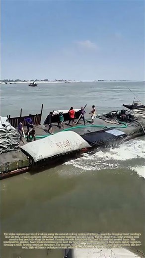 Swinging Giant Sandbags: How Controlled Motion Places Barriers for Flood Defense