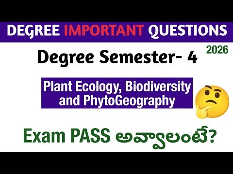 Degree Semester 4 - Plant Ecology Biodiversity and PhytoGeography Exam Most Important Questions UG