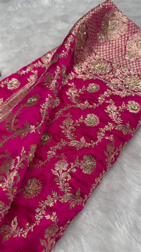 ZAIRA PREMIUM on Instagram: "✨Rani Pure Katan Silk Banarasi Saree with Zardozy, Ari and Stone work✨ Updated On Website ( link in bio ) New Arrival !! Dm on 9839514496 / 9918049908 for any queries !! . Search Code:- ‘BPSK-01’ . #zairavns #saree #designersarees #brides #rani #pink"