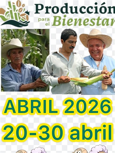 👨🏽‍🌾 El pago anual de Producción para el Bienestar estará disponible a partir del próximo lunes 20 de abril. El apoyo se entregará de manera directa a través del Banco del Bienestar. En el 2do piso de la 4T, el desarrollo del campo es una prioridad. #gobiernodemexico#programasparaelbienestar#produccionparaelbienestar#agricultura#sader#campo#programassociales#paratiiiiii#fyp