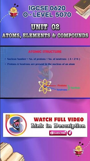 Atomic Structure | Unit 2 | Atoms, elements & compounds O level GCE 5070 IGCSE 0620 #igcsechemistry