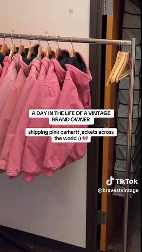 the one you’ve been waiting for 🎀 pink carhartts are out now!! over 300 VINTAGE JACKETS various colors available!! BUY TWO GET ONE 50% OFF THIS WEEK ONLY :)