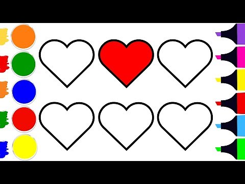 How To Draw Colorful Lovely Hearts | Easy Step by Step Tutorial