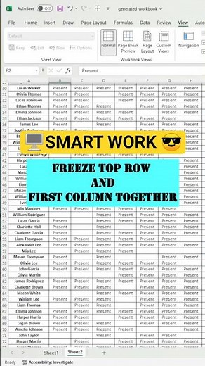 How to Freeze Top Row and First Column in Excel | Freeze Panes Trick #exceltips #freeze #exceltricks