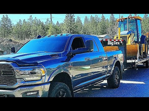 2021 Ram 3500. Hauling a backhoe.