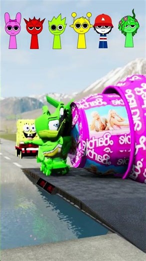 Bollard vs Cars vs Spiderman vs Mario vs Spongerbob vs Barbie bollard