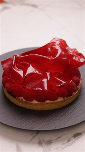 Raspberry Glass on a Custard Tart?!