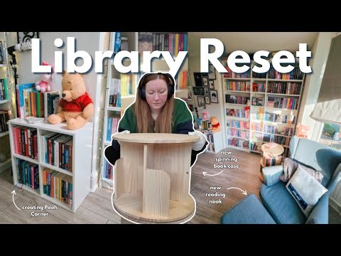 Library Reorganisation 📖 new spinning bookcase & reading nook