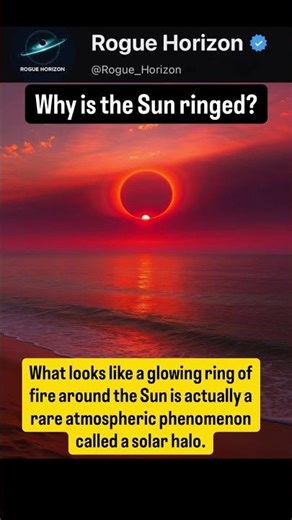 Rare Solar Halo Appears at Sunset #spaceexploration #space #sunset #solarhalo #ring #stunning