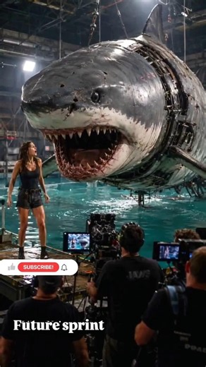 Would You Let THIS Shark “Eat” You? 😳🦈 #shorts #BehindTheScenes #Animatronics #SharkWeek #usa